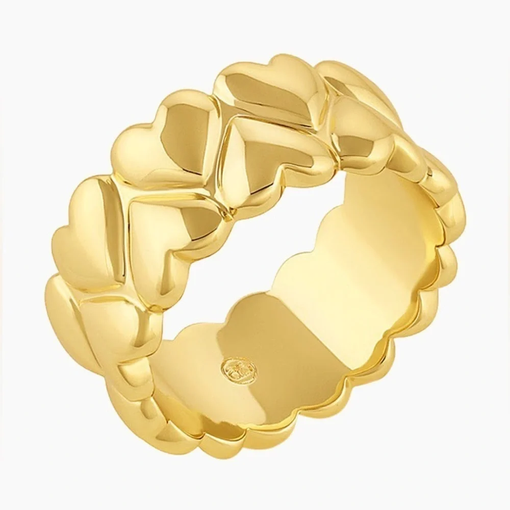 Gorjana New Size 9 18k Gold Plated Brass Lou‎ Heart Statement Ring